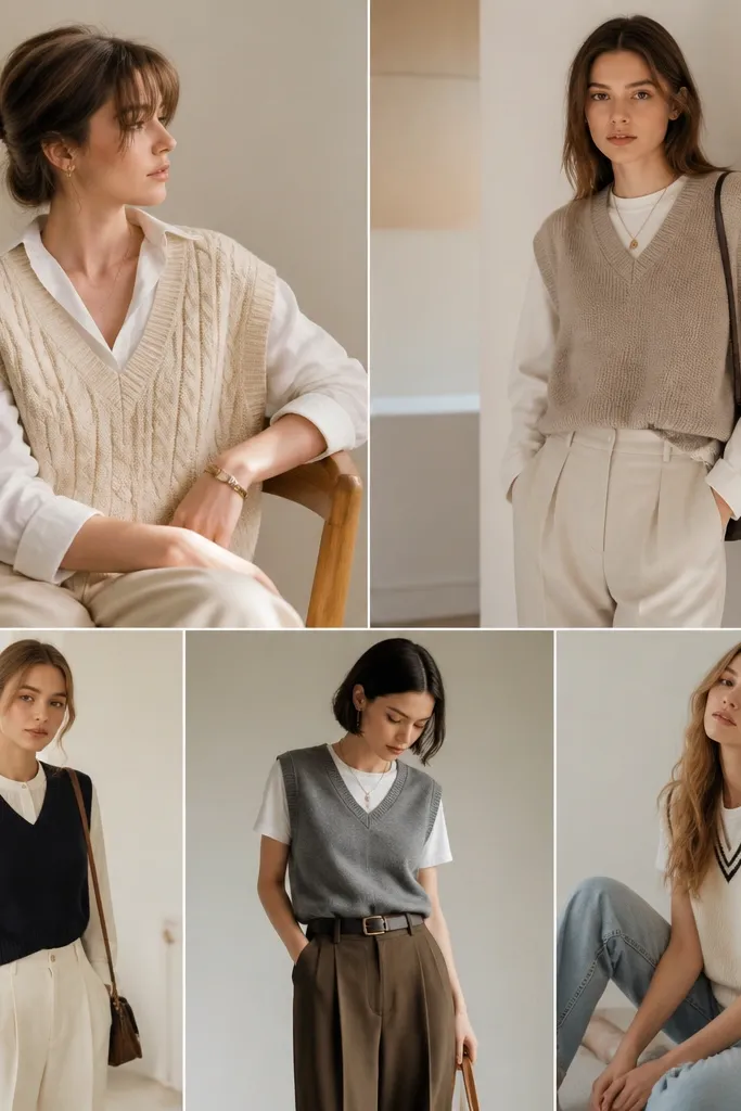 Aesthetic Sweater Vest Outfit Ideas for Women
