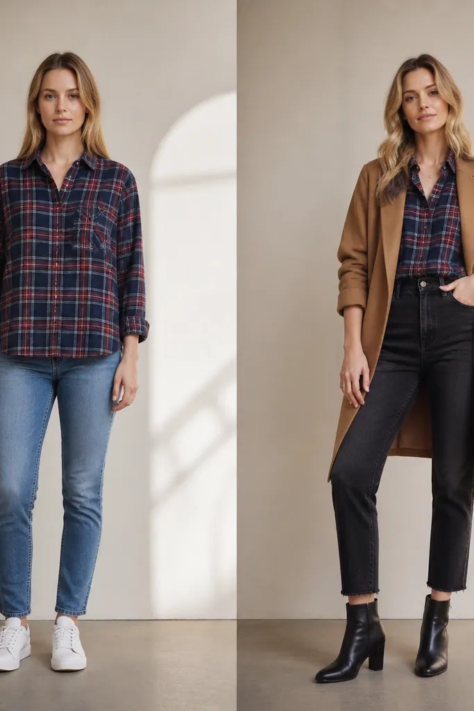 Before & After Flannel Outfit Transformations