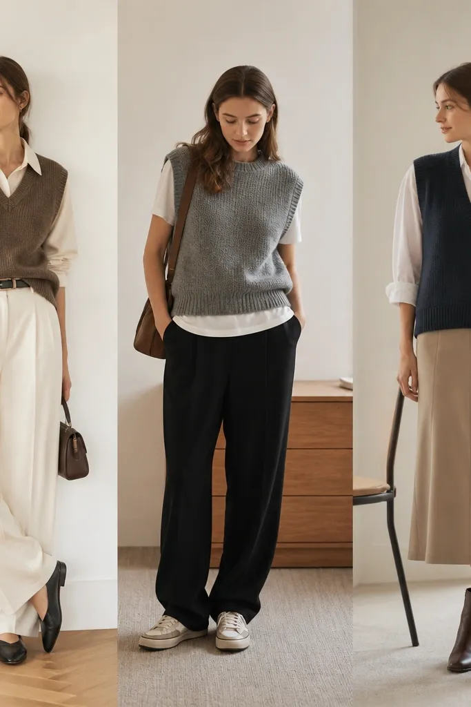 Beginner Sweater Vest Outfit Ideas