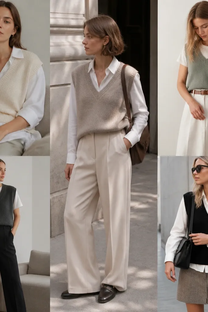 Beginner Sweater Vest Outfit Ideas for Women