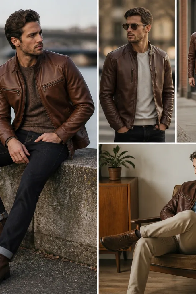 Best Brown Leather Jacket Outfit Men Guide