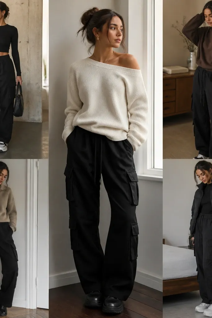 Cozy Black Cargo Pants Outfit Ideas