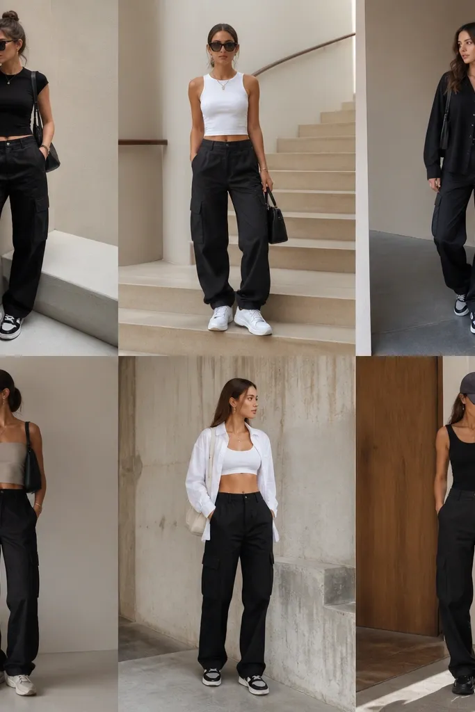 Storage-Ready Black Cargo Pants Outfit Ideas