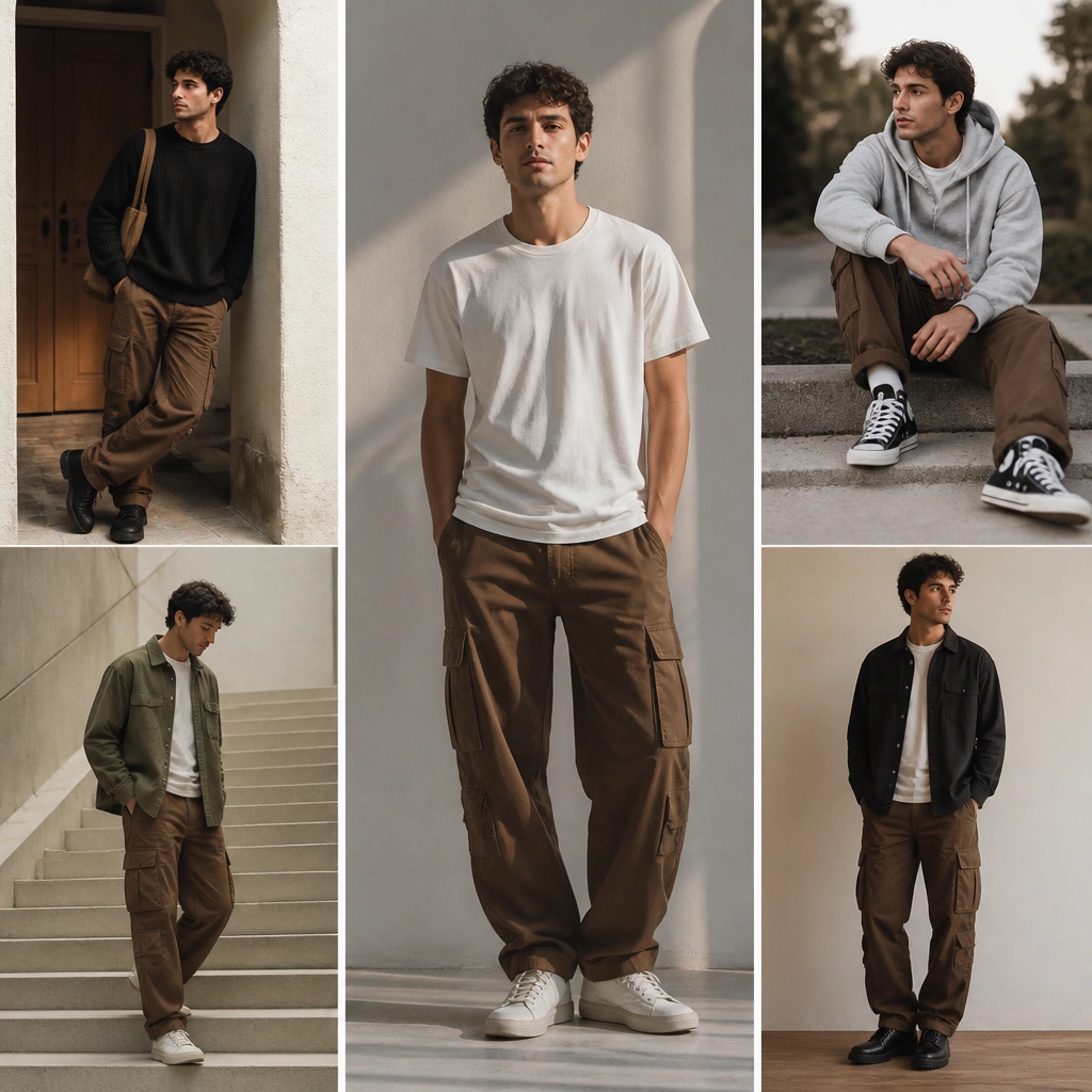 Budget Brown Cargo Pants Outfit Ideas
