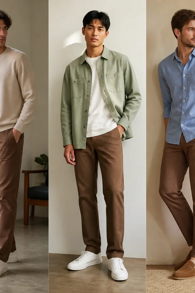 Beginner-Friendly Brown Pants Outfits for Men