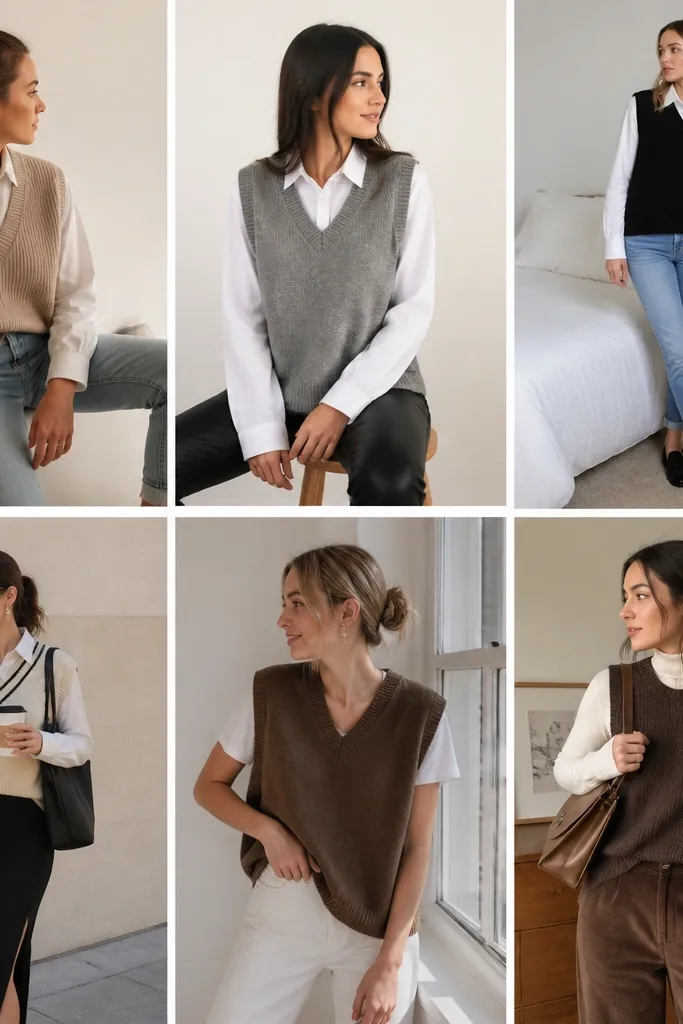 Budget Sweater Vest Outfit Ideas for Women