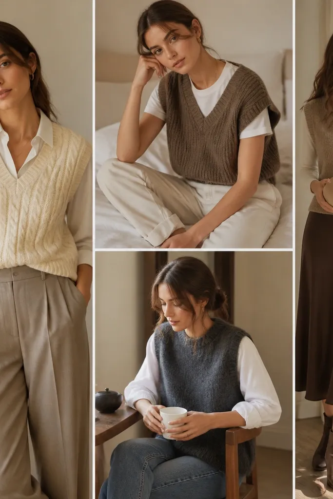 Cozy Warm Sweater Vest Outfit Ideas