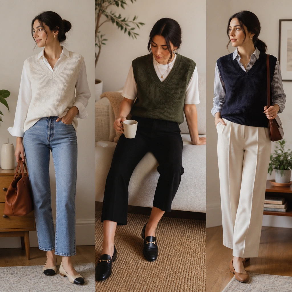 Removable Sweater Vest Outfit Ideas for Renters