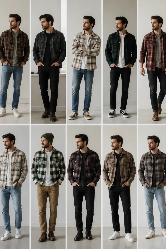 Modern Minimalist Flannel Outfits (14 Clean Fits)