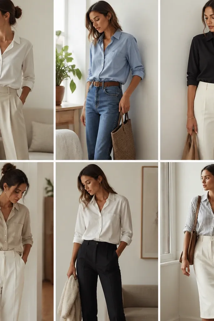 Small Space Button Up Shirt Outfit Ideas for Women