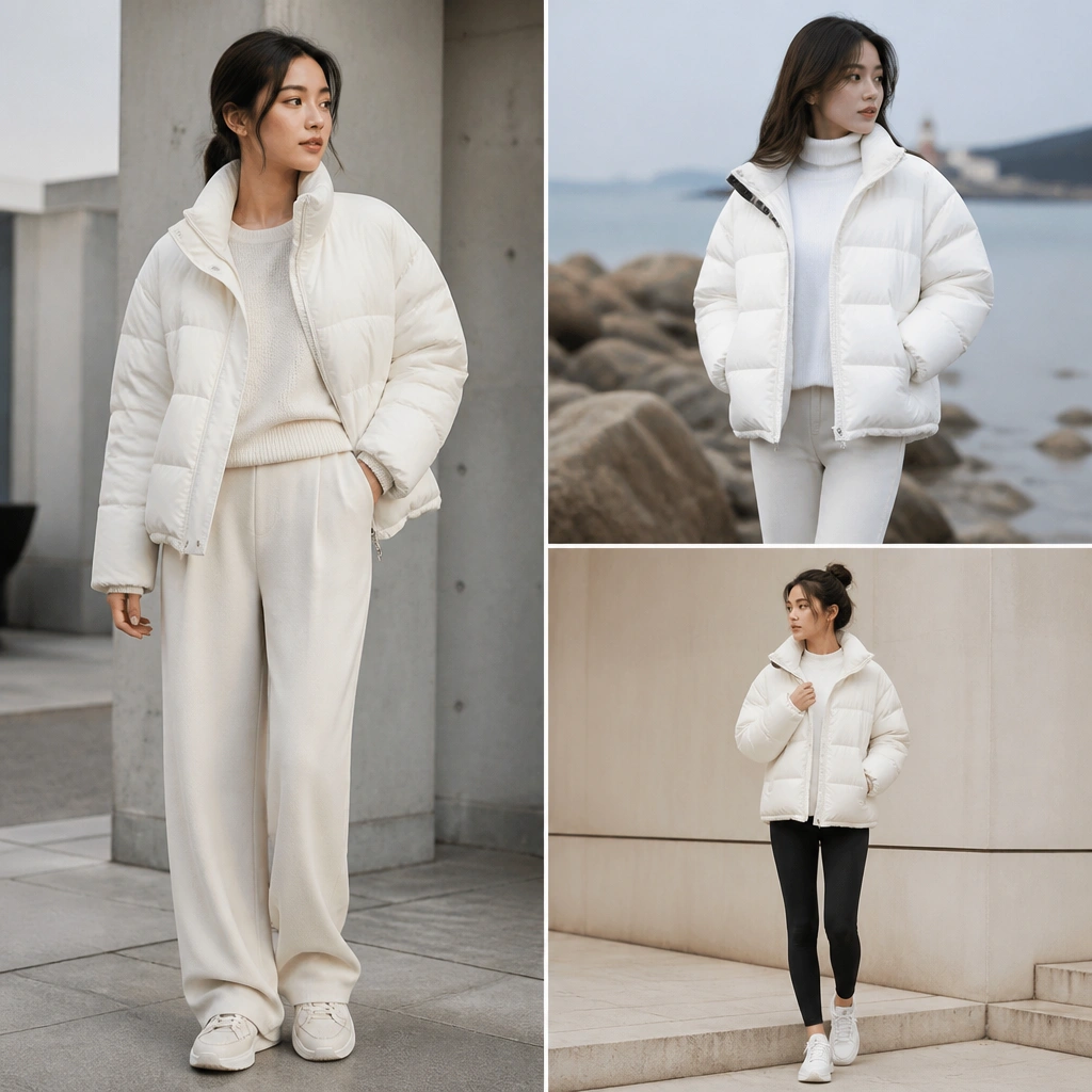 White Puffer Jacket Outfits That Look Clean and Modern