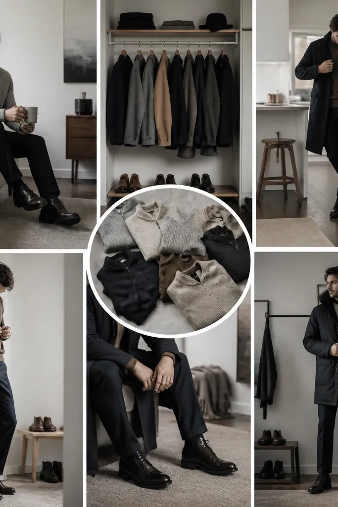Winter Outfits for Men in an Apartment (Compact Closet)